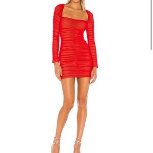 Michael Costello x Revolve Franky Mini Dress in Red Size L NWT